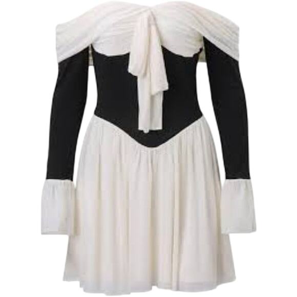 NWT ROMANTIC PEASANT lovers COMMENSE dress M cream black - Picture 3 of 5